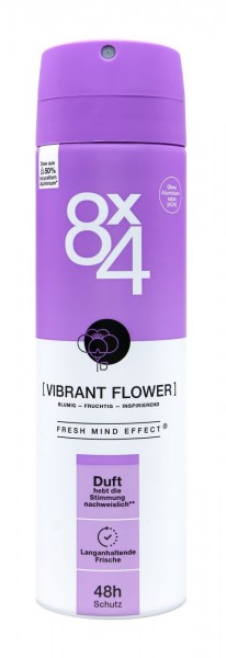 8x4 Deo Spray No.4 Vibrant Flower, 150 ml