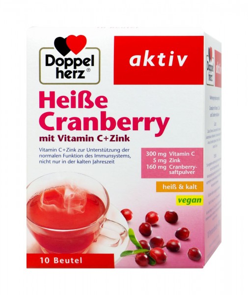 Doppelherz Hot Cranberry with Vitamin C + Zinc, 10-count
