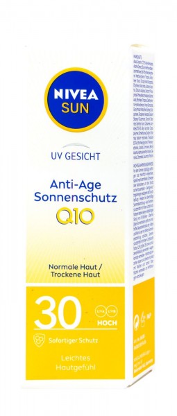 Nivea Sun Face Anti-Age Sunscreen Q10 SPF 30, 50 ml