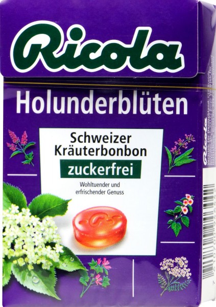 Ricola Böxli Elderberry, sugar-free, 50 g