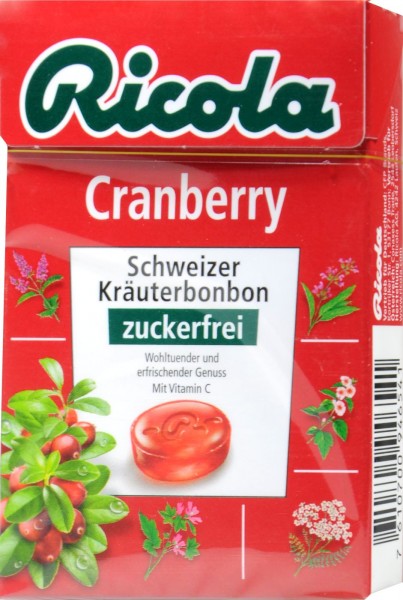 Ricola Böxli Cranberry, sugar-free, 50 g