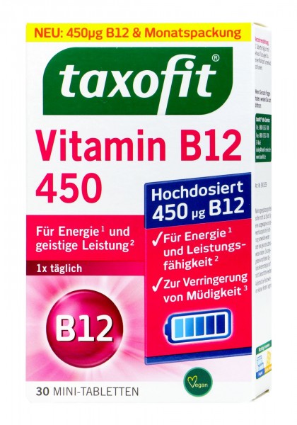 Taxofit Vitamin B12 450 µg mini tablets, 30 pieces