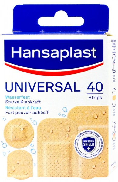Hansaplast Universal Water Resistant Plasters, 40-count