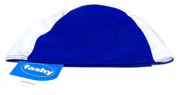 Men's Fabric Swimming Cap, Blue/White, 20901