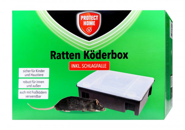 Protect Home Rat Bait Box including Snap Trap, 1-pack