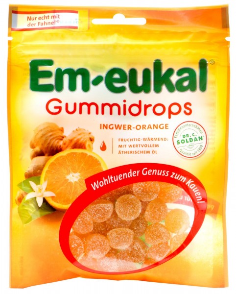 Em-Eukal Ginger/Orange Gumdrops, 90 g