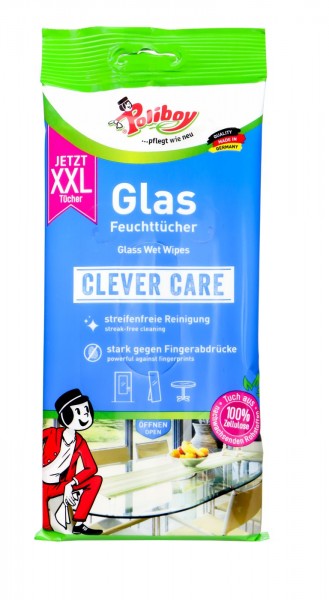 Poliboy Clever Care glass wet wipes, 24 pcs.