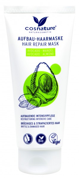 Cosnature Build-up Hair Mask Avocado & Almond, 100 ml