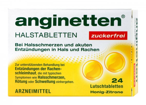 Anginetten Throat Tablets Sugar Free, 24-count