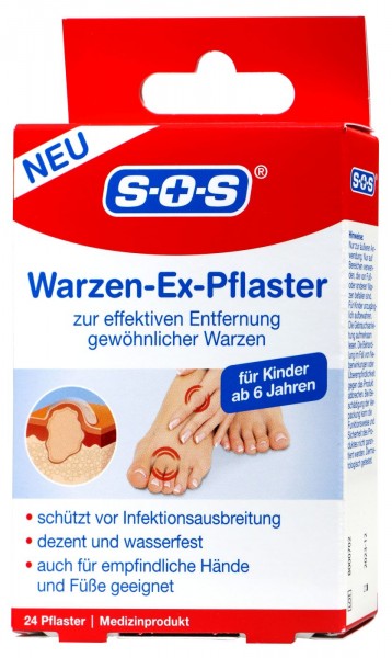 SOS Warts Ex-Plasters, 24-pack