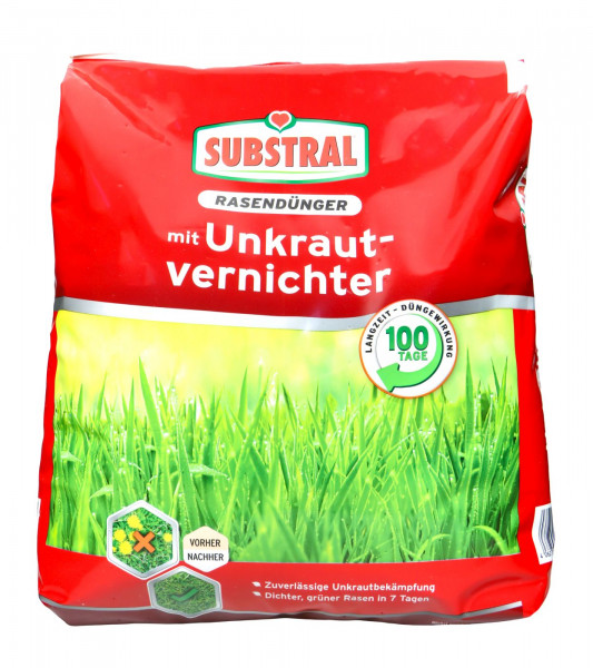 Substral Lawn Fertiliser with Weed Killer for 450 sqm, 9.0 kg