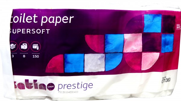 Satino Prestige Toilet Paper 3-ply, Supersoft, 8x150 Sheets