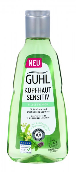 Guhl Sensitive Scalp Shampoo White Tea and Water Mint, 250 ml