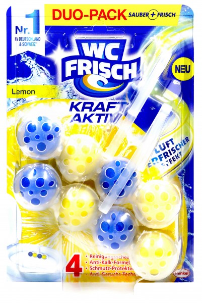 WC Frisch Scent Flusher Power Active Lemon Duo Pack, 2x50 g