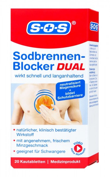 SOS Heartburn Blocker Dual Chewable Tablets , 20 PK