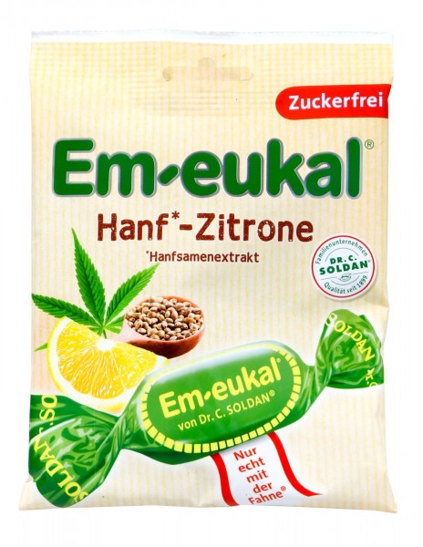 Em-Eukal Hemp Lemon, sugar-free, 75 g