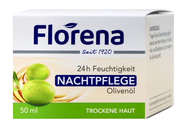 Florena Night Care Olive Oil Moisture for Dry Skin, 50 ml