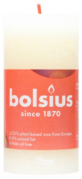 Bolsius Pillar Candle Rustik Soft Pearl, 100 x 50 mm