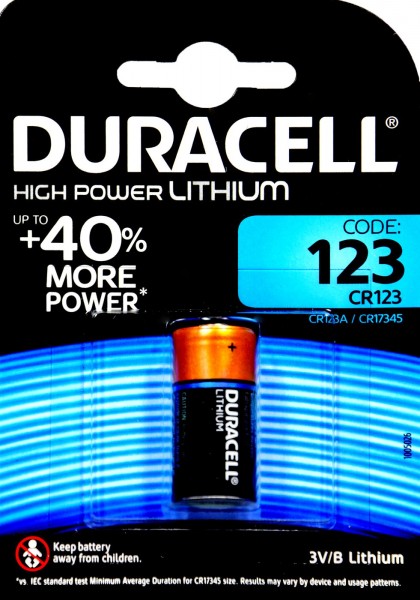 Duracell Ultra Photo DL 123, 3.0 V