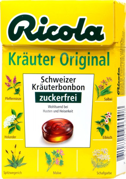 Ricola Böxli Herbal Lozenges, sugar-free, 50 g