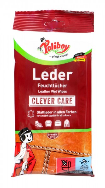 Poliboy Wet Wipes Leather, 20 pieces