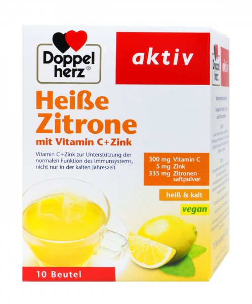 Doppelherz Hot Lemon Vitamin C + Zinc, 10-count