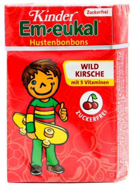 Em-Eukal Children's Box Wild Cherry Minis Sugar Free, 40 g