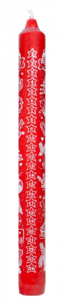 Advent calendar candle, Christmas, screen-printed red, 30 × 250 mm, per piece