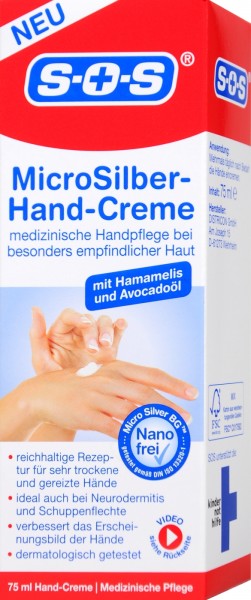 SOS Micro Silver Hand Cream, 75 ml