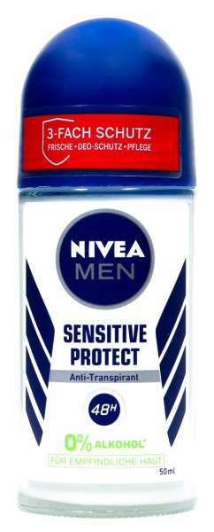 Nivea Men Sensitive Protect Deodorant Roll-On, 50 ml