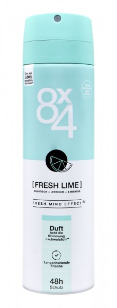 8x4 Deo Spray No.7 Fresh Lime, 150 ml