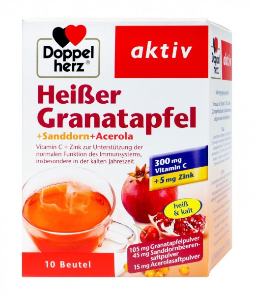 Doppelherz Hot Pomegranate + Sea Buckthorn + Acerola, 10-count