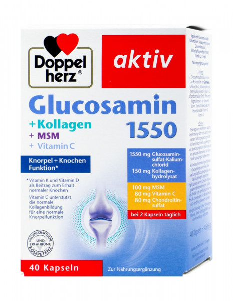 Doppelherz Glucosamine 1600 + Collagen + MSM + Vitamin C, 40 pcs.