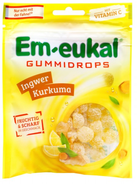 Em-Eukal Ginger-Curcuma Gum Drops, 90 g