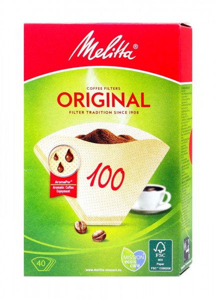 Melitta Filter Papers 100 Natural Brown, 40-pack