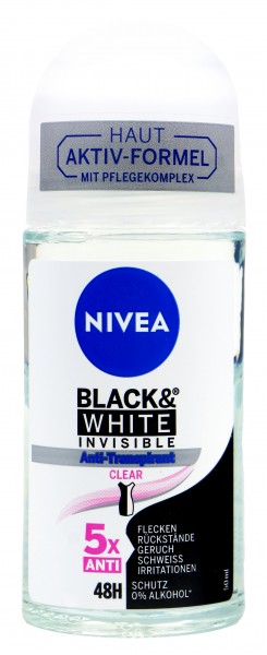 Nivea Roll-On Black & White Invisible, 50 ml