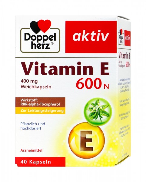 Doppelherz Vitamin E 600 N Capsules, 40-count