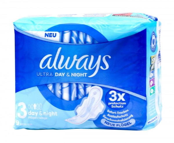 Always Ultra Day & Night with Wings, 9-pack