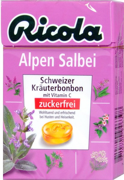 Ricola Böxli Alpine Sage, sugar-free, 50 g