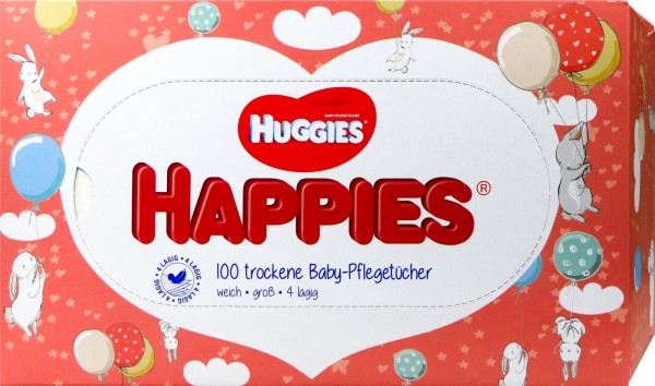 Huggies Happies Baby Wipes, 100 PK