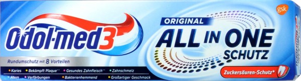 Odol Med 3 All-in-One Original Toothpaste, 75 ml