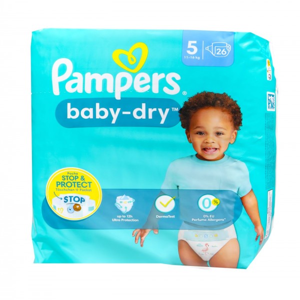 Pampers Baby Dry Nappies 5 (11-16 kg), 26-count
