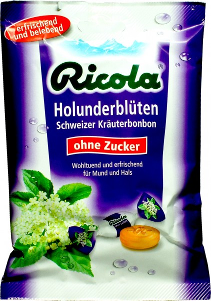Ricola Elderflower, sugar-free, 75 g