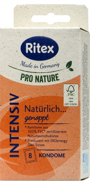 Ritex Pro Nature Condoms Intense, 8-count