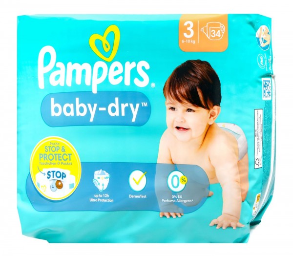 Pampers Baby Dry Nappies 3 (5-10 kg), 34-count