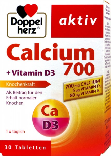 Doppelherz Calcium 700 + D3, 30-count
