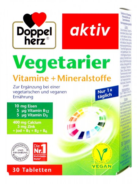 Doppelherz Vegetarian Vitamin and Minerals, 30-pack