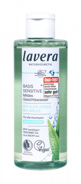 Lavera Basis Mild Facial Toner Organic Aloe Vera & Organic Mallow, 200 ml