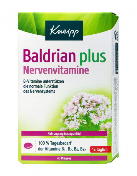 Kneipp Valerian Plus Nerve Vitamins Coated Tablets, 40-count