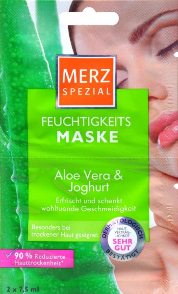 Merz Spezial Aloe Vera & Yoghurt Moisturising Mask, 2 x 7.5 ml